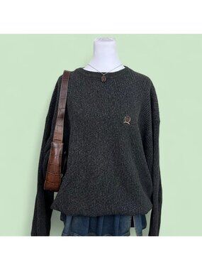 90s gray preppy indie skater grunge essential basic cotton sweater